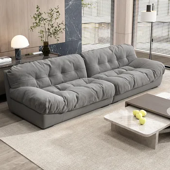 Облачен диван за хол, европейският луксозен модерен италиански диван за дневната, релаксиращ дивани за интериора на хапки в скандинавски стил, мебели