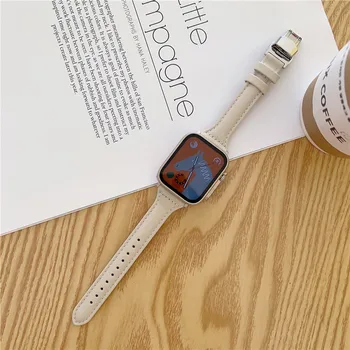 Метален лък-обтегач кожена каишка за Apple Watch 8 ultra 49mm44mm45mm41mm40mm каишка iwatch Series 876543SE Женски каишка аксесоари