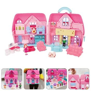 Мини-Къщата на Принцеса Кутия За Съхранение на Розово Пластмаса САМ Творчески Комплект Мечти Мухъл Играчка Моделиране Лесен Дете