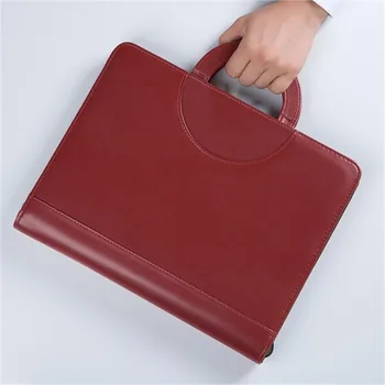 черен кафяв бизнес изкуствена кожа с цип портфейл папка за документи с формат а4 седалките чанта управителя на Tablet PC, мобилен padfolio биндер