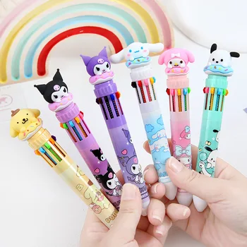 Sanrio Мультяшная Химикалка писалка 18/36 бр Kuromi Hello Kitty Cinnamoroll 10 Цвята 0,7 Канцеларски материали За ученици, Писалка за рисуване