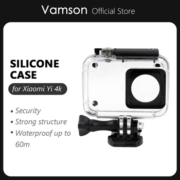Vamson 60m водоустойчив калъф Защитен корпус калъф за гмуркане за спортна камера Xiaomi за Yi 4K 2 VP608K